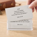 Cartes bibliques personnalisées de style minimaliste avec support en acrylique – Décoration de bureau – Lot de 40 – Cadeau d'anniversaire ou de baptême pour un ami, un proche ou un chrétien