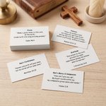 Cartes bibliques personnalisées de style minimaliste avec support en acrylique – Décoration de bureau – Lot de 40 – Cadeau d'anniversaire ou de baptême pour un ami, un proche ou un chrétien