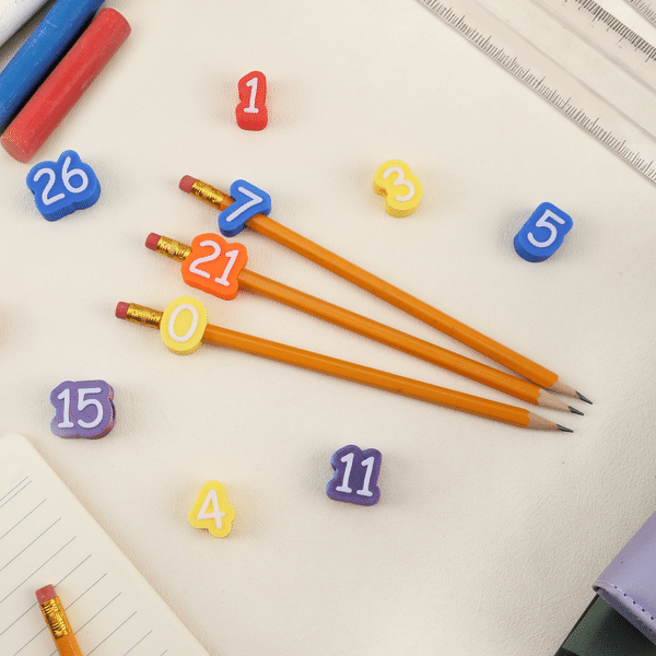 Personalized 3D Printed Cloud Number Name Pencil Toppers Set of 15 with Storage Bag Back to School Classroom Gift for Teachers Students
