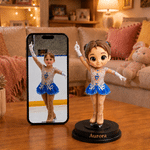 Personalised Ice Skating Cartoon Character Photo 3D Figurine Ornament with Name Room Decor Birthday Anniversary Gift for Figure Skater