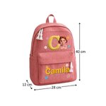 Sac à dos en velours côtelé personnalisé avec photo motif et nom - Motif cartoon multicolore - Cadeau rentrée et anniversaire pour enfants