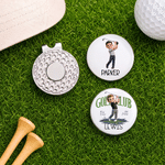 Personalised 3D-Effect Artwork Photo Golf Ball Marker Magnetic Hat Clip with Name Golf Accessory Birthday Gift for Golf Player