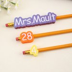 Personalized 3D Printed Cloud Number Name Pencil Toppers Set of 15 with Storage Bag Back to School Classroom Gift for Teachers Students