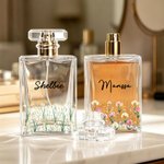 Gepersonaliseerd, navulbaar parfumflesje met aquarelafbeelding van de geboortebloem en naam – reisverstuiver – aandenken voor het bruidsgezelschap – verjaardagscadeau voor vrouwen, bruid en beste vrie