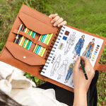 Personalized Sewing Cartoon Character PU Leather Notebook Cover with Name Daily Use Birthday Gift for Sewing Lovers