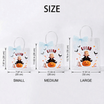 Personalized Pumpkin Ghost 3D-Effect Artwork Photo Large Capacity Transparent Tote Bag with Bow and Name Halloween Gift for Kids