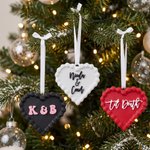 Personalized 3D Printed Heart-Shaped Cake Ornament with Text Wedding Party Christmas Gift for Couples Newlyweds