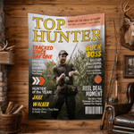 Personalised Top Hunter Magazine Photo Soft Throw Blanket with Name Home Decor Birthday Hunting Season Gift for Man