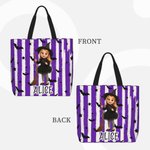 Personalized Cute Halloween Cartoon Character Photo  Reusable Tote Bag with Name Halloween Party Trick or Treat Gift for Boys Girls Halloween Lovers