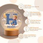 Personalized 3D-Style Character Artwork Cartoon Kid Dream Big Acrylic LED Night Light with Name Bedroom Decor Birthday Gift for Boys Girls
