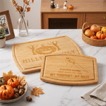 Personalised Pumpkin Halloween Theme Chopping Board with Name Text and Date Kitchen Decor Halloween Party Gift for Family Friends
