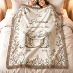 Personalized Western Mr and Mrs Cowboy Boots Tassel Soft Throw Blanket with Family Name Date and Name Home Decor Wedding Anniversary Gift for Couple