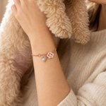 Personlig armbånd med 1–3 poteavtrykk og fødselsstener fra kjæledyr, med inngravert navn – nydelig smykke, perfekt som bursdags-, jule- eller minnegave til kjæledyrseiere og kjæledyrelskere