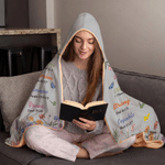 Personalized 3D-Style Art Photo Bible Copywriting Multicolor Soft Hooded Blanket with Name Birthday Baptism Gift for Kids Christians