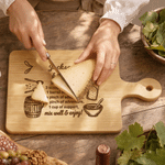 Personalised Engraved Fun Recipes Wooden Bamboo Charcuterie Chopping Board with Handle and Name Kitchen Use Birthday Gift for Cooking Lovers Friends