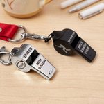 Personalised Sports Theme Engraved Name Logo Stainless Steel Whistle with Lanyard Graduation Appreciation Gift for Coach PE Teacher