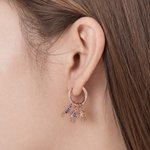 Personalised 1-5 Kid Charms Dangle Earrings with Birthstone Mother's Day Thanksgiving Gift for Mum Gran