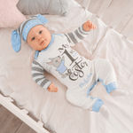 Personalised 100% Cotton My First Easter Baby Romper Bunny Ear Hat Set with Name Easter Birthday Gift for Baby Boys