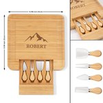 Personalized Engraved Engraved Initial Name Bamboo Cutting Board with Drawer Housewarming Wedding Anniversary Gift for Couple Family