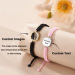 A Love Only Your Warmth Can Reveal - Personalized Adjustable Hidden Heat-activated Photo Braided Bracelet