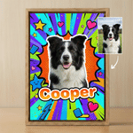 Personalized Pop Art Style Pet Canvas Print with Photo and Name Wall Decor Ship from USA Daily Use Birthday Gift for Pet Lovers Pet Owners