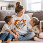 Personalised Heart‑Shaped Highland Cow Soft T‑shirt Sweatshirt with Name and Nickname Birthday Family Party Gift for Family Members