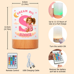 Personalized Figurine-Inspired 3D-Style Artwork Touch USB Rechargeable Night Light with Initial & Name Bedroom Decor Birthday Gift for Boys Girls