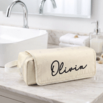 Personalized Birth Flower & Name Portable 2-in-1 Hair Tools Storage Bag with Heat-Resistant Silicone Mat Birthday Gift for Beauty Enthusiasts