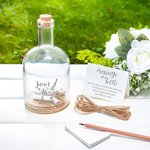 Botella de cristal personalizada con nombres de pareja mensaje en botella y tarjeta regalo de boda y decoración para novios y parejas