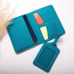 Personalized Wisdom & Patience Retro Birth Flower PU Leather Passport Holder Luggage Tag Set with Name Travel Essential Birthday Gift for Travel Lover