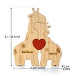 Puzzle personalizzato in legno con famiglia di giraffe e 2-5 nomi – Decorazione per la casa, regalo di compleanno, regalo per baby shower, per la mamma e la famiglia