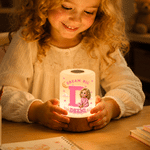 Personalized Figurine-Inspired 3D-Style Artwork Touch USB Rechargeable Night Light with Initial & Name Bedroom Decor Birthday Gift for Boys Girls