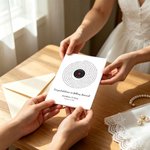 Personalized Vinyl Record Song Lyric Folded Greeting Card with Envelope and Text Wedding Anniversary Birthday Gift for Couple