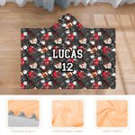 Personalised Baseball Basketball Soft Hooded Blanket with Name Home Decor Game Day Team Gift for Sports Lover