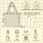 Borsa tote in velluto a coste personalizzata, con fiore di nascita, personaggio che legge e nome - Regalo di compleanno per amanti di libri