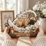 Personalised Pet Photo Angel Wings Wooden Figurine with Name Home Decoration Memorial Sympathy Gift for Pet Lovers Pet Owners