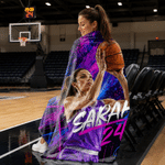 Personalised Graffiti Style Sport Photo Soft Blanket with Name and Number Home Use Birthday Gift for Basketball Players Friends