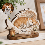 Personalised Pet Photo Angel Wings Wooden Figurine with Name Home Decoration Memorial Sympathy Gift for Pet Lovers Pet Owners