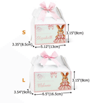 Personalised Cute Bunny Bow Gift Box with Handle and Name 2 Pcs Holiday Party Birthday Gift for Boys Girls