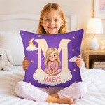 Personalised Cute Picture Book Style Photo Soft Cushion Cover with Name Room Decor Birthday Anniversary Gift for Kids
