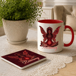 Personalised Glitter Birthstone Fairy Name 11 oz 15 oz Ceramic Mug with Coaster Daily Home Office Use Birthday Gift for Her