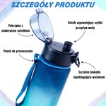 Personalizowana butelka sportowa z imieniem i sylwetką młodego piłkarza w gradientowych kolorach z klapką prezent dla fanów piłki nożnej