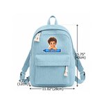Personalized Crayon 3D-Style Character Artwork Photo Kid Corduroy Backpack with Name Daily Use Back to School Birthday Gift for Girls Boys