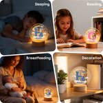 Personalized 3D-Style Character Artwork Cartoon Kid Dream Big Acrylic LED Night Light with Name Bedroom Decor Birthday Gift for Boys Girls