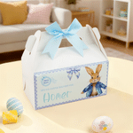 Personalised Cute Bunny Bow Gift Box with Handle and Name 2 Pcs Holiday Party Birthday Gift for Boys Girls