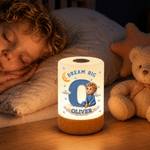 Personalized Figurine-Inspired 3D-Style Artwork Touch USB Rechargeable Night Light with Initial & Name Bedroom Decor Birthday Gift for Boys Girls