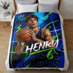 Personalised Graffiti Style Sport Photo Soft Blanket with Name and Number Home Use Birthday Gift for Basketball Players Friends