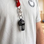 Personalised Sports Theme Engraved Name Logo Stainless Steel Whistle with Lanyard Graduation Appreciation Gift for Coach PE Teacher
