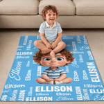 Personalised Character Cartoon Kid Soft Throw Blanket with Name Home Decor Birthday Gift for Boys Girls