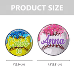 Personalised Softball & Baseball Bat Knob Stickers Set of 5 Drip Donut Design with Name and Number Bat and Decals Team Sports Gift for Players